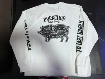 PORKCHOP 포크찹PORK BACK TEE 화이트 #5(장소매)