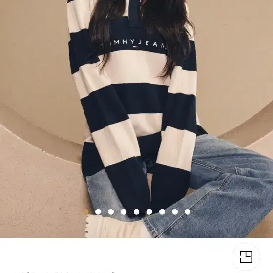 Tommy jeans 장원영 럭비 스웨트(새상품)