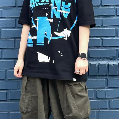 노매뉴얼 S.S PRINT T-SHIRT - BLACK