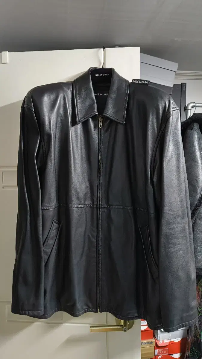 Balenciaga Tattoo Leather Jacket 48