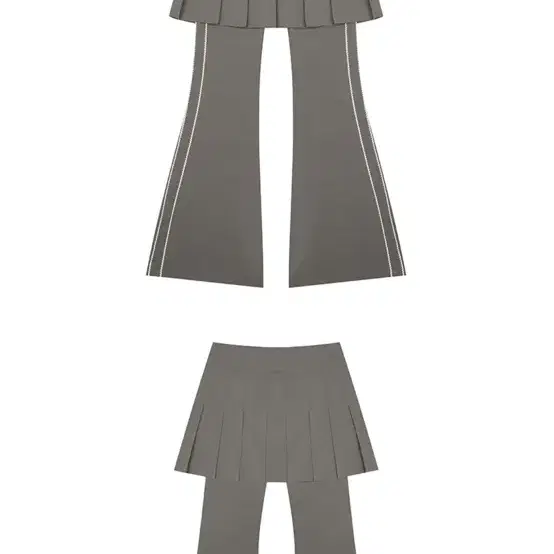 러브이즈트루 PA PLEATED SKIRT PANTS(GRAY)