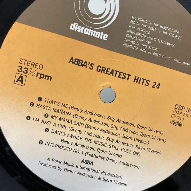 ABBA GREATEST HITS  LP / AA6037