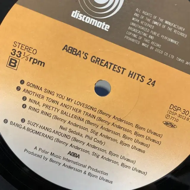 ABBA GREATEST HITS  LP / AA6037