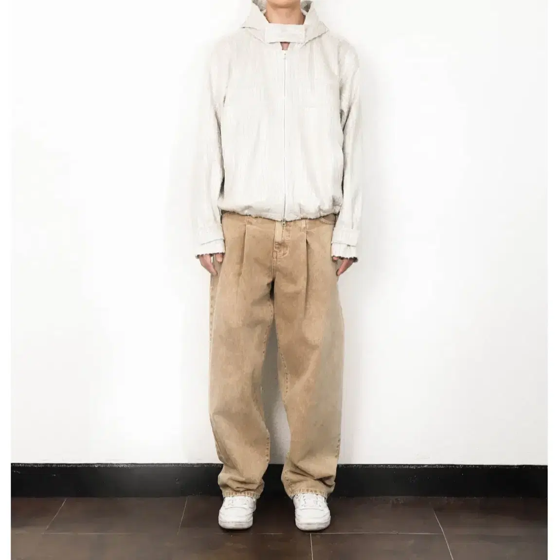 새상품) 친다운 데님팬츠 BOY PLEATED DENIM BEIGE