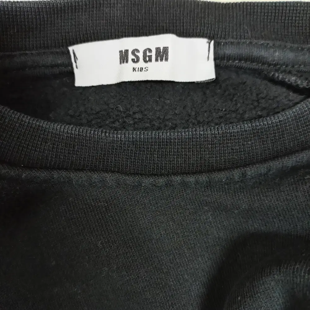 10-15/MSGM/블랙 기모 맨투맨 아동복