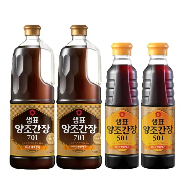 샘표 양조간장701 1.7L 2개 + 양조간장 501 500ml 2개