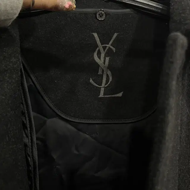 (정품) YSL 입생로랑 캐시미어 블랙 하프코트