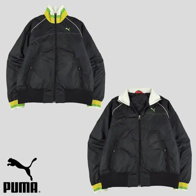 PUMA 푸마 퓨마 JP 블랙 스트라이프 배색 라이닝 레글런 하이넥 올드