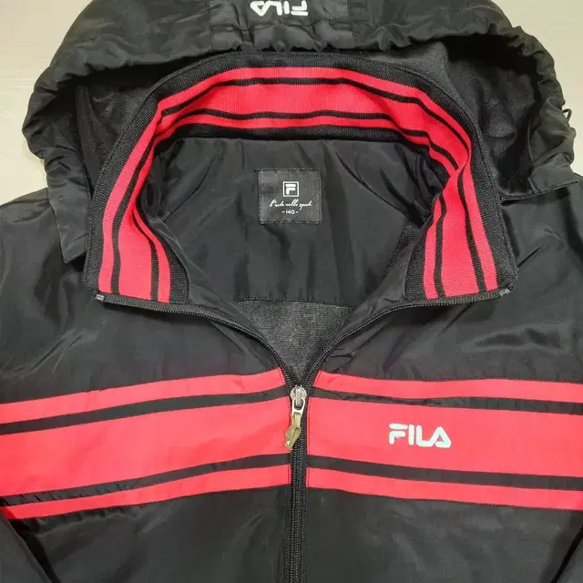 S85 FILA Kor 140cm 봄가을용 후드집업 블랙 S-187