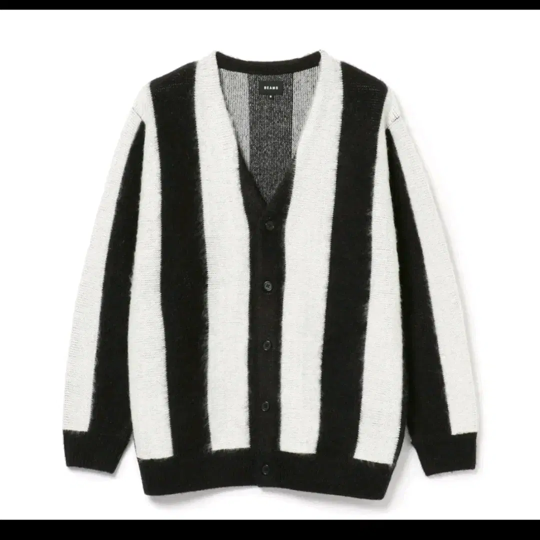 Beams Striped Mohair Cardigan