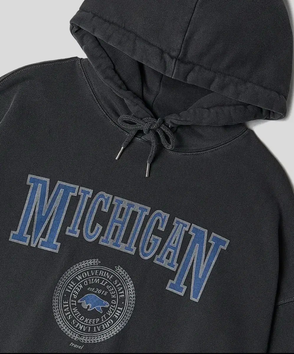 Travel Michigan Wolverines Pigmented Hoodie S Unisex Charcoal Unisex No Gimmicks