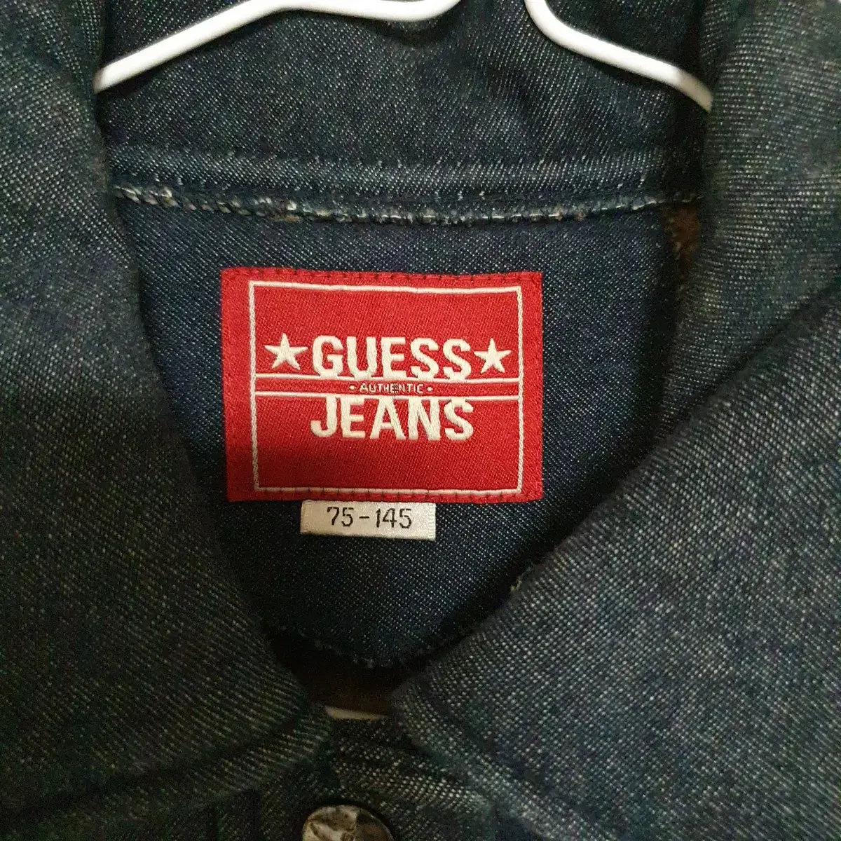 게스GUESS 데님 털 조끼 베스트