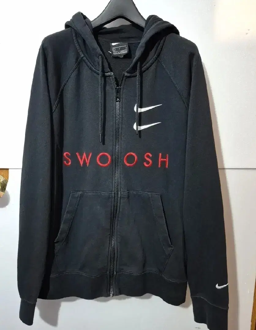 Nike Double Swoosh Big Logo Hoodie Zip Up L