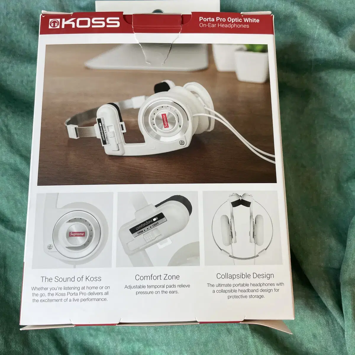 [중고]Supreme x Koss Headphones White