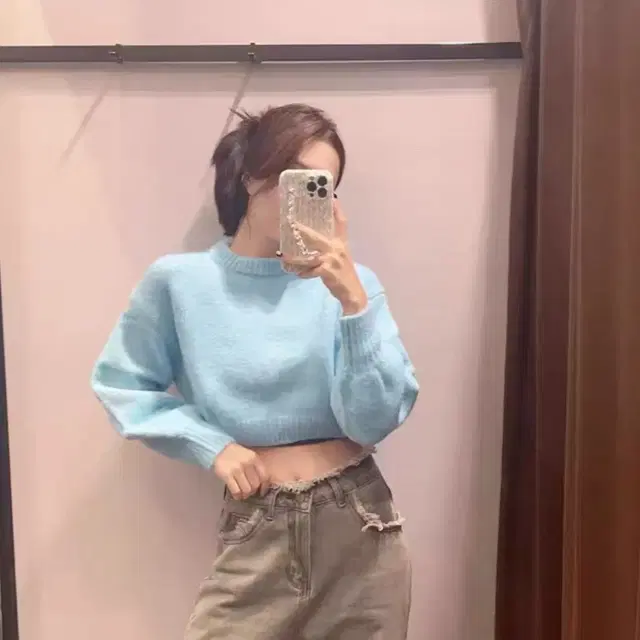 ZARA 여자신상 라운드넥 니트 캐주얼 스웨터 2142124