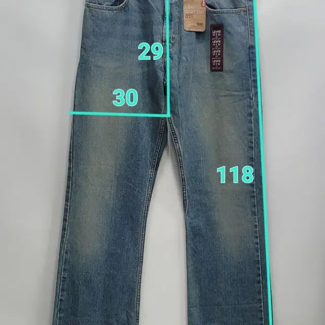 (새상품) LEVI'S 리바이스 527 워싱 데님 청바지 / 남 34