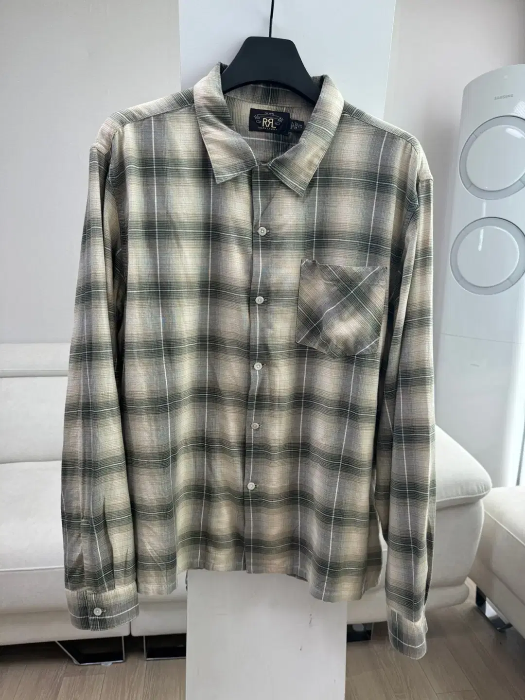 2XL) RRL Ombré Check Camp Shirt (Western Real McCoy)