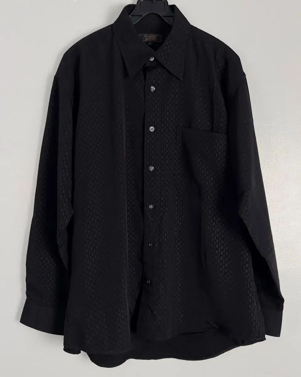 vintage textured black button shirt