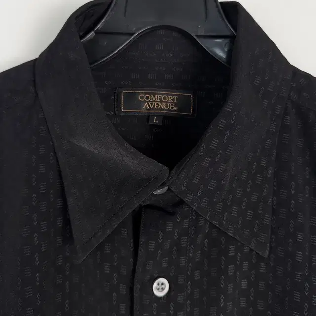 vintage textured black button shirt