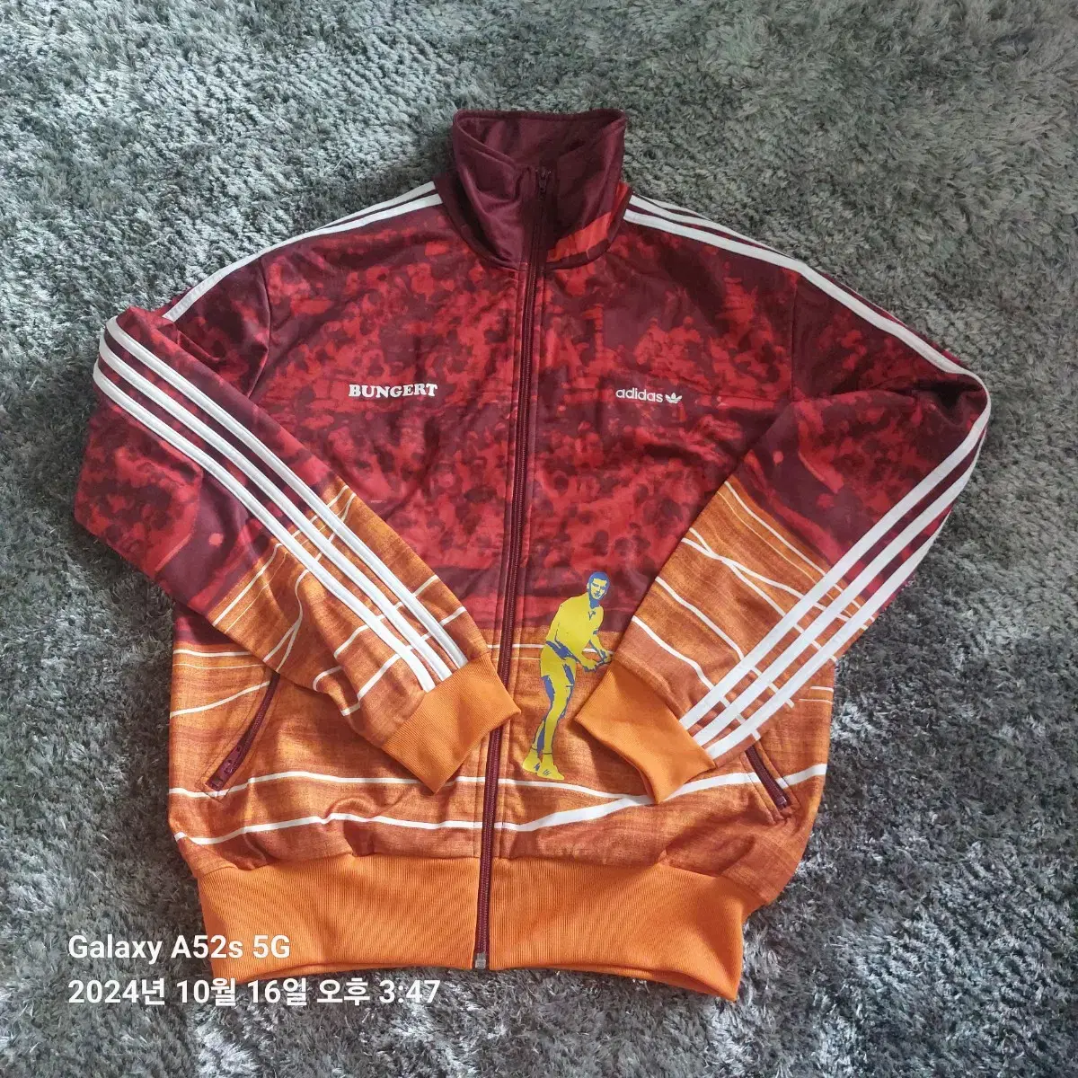 [100] Men's Adidas Jersey L William Bungert Tracktop Zip Up Jersey