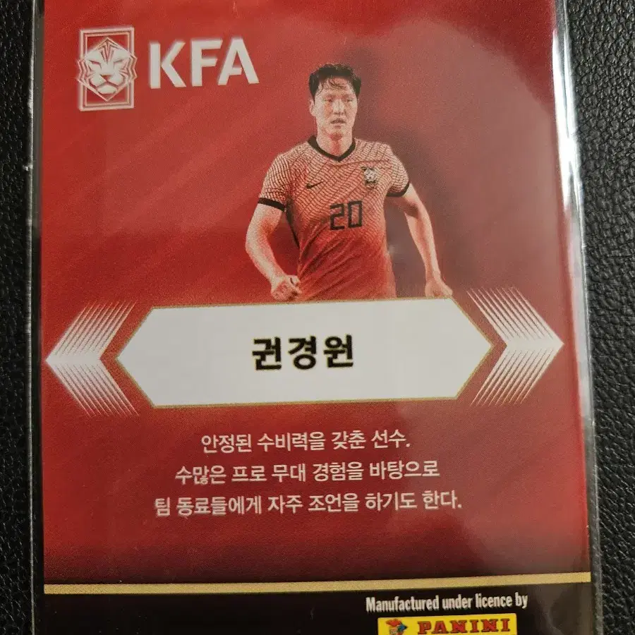 2022 파니니 KFA 권경원 인쇄오토 카드