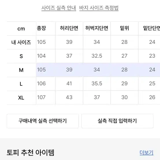 토피 모어와이드 데님 로우인디고