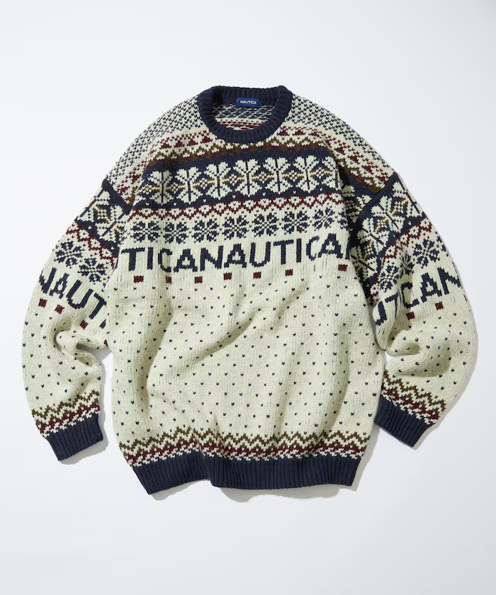 [Overseas] NAUTICA Nautica Snow Pattern Jacquard Sweater 24FW