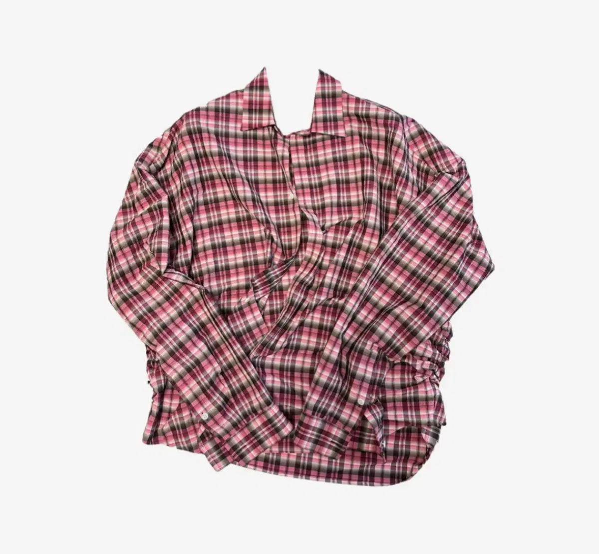 [1] Nonnode Flexible Check Shirt Pink