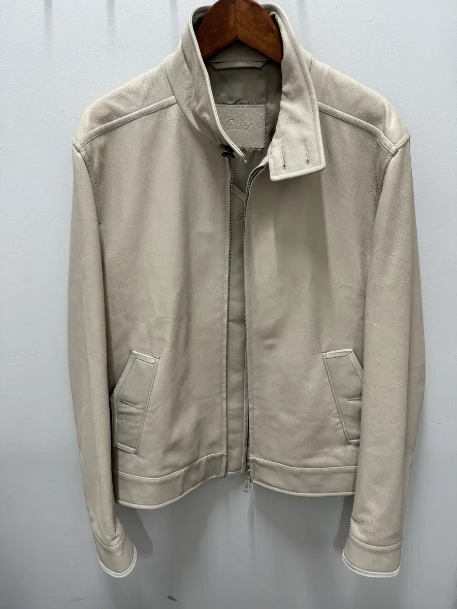 Briony Ivory Grained Leather and Herrington Leather Jacket