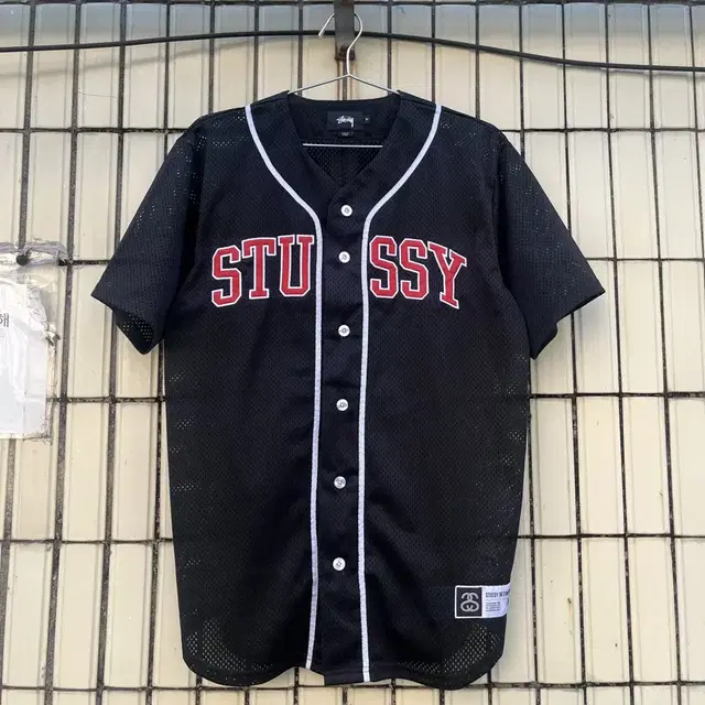 스투시 매쉬 베이스볼 져지 반팔 블랙 Stussy