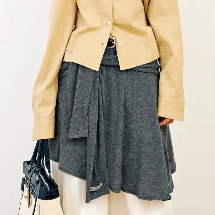 위메농 Clair layered tie skirts 차콜 [1회착용]