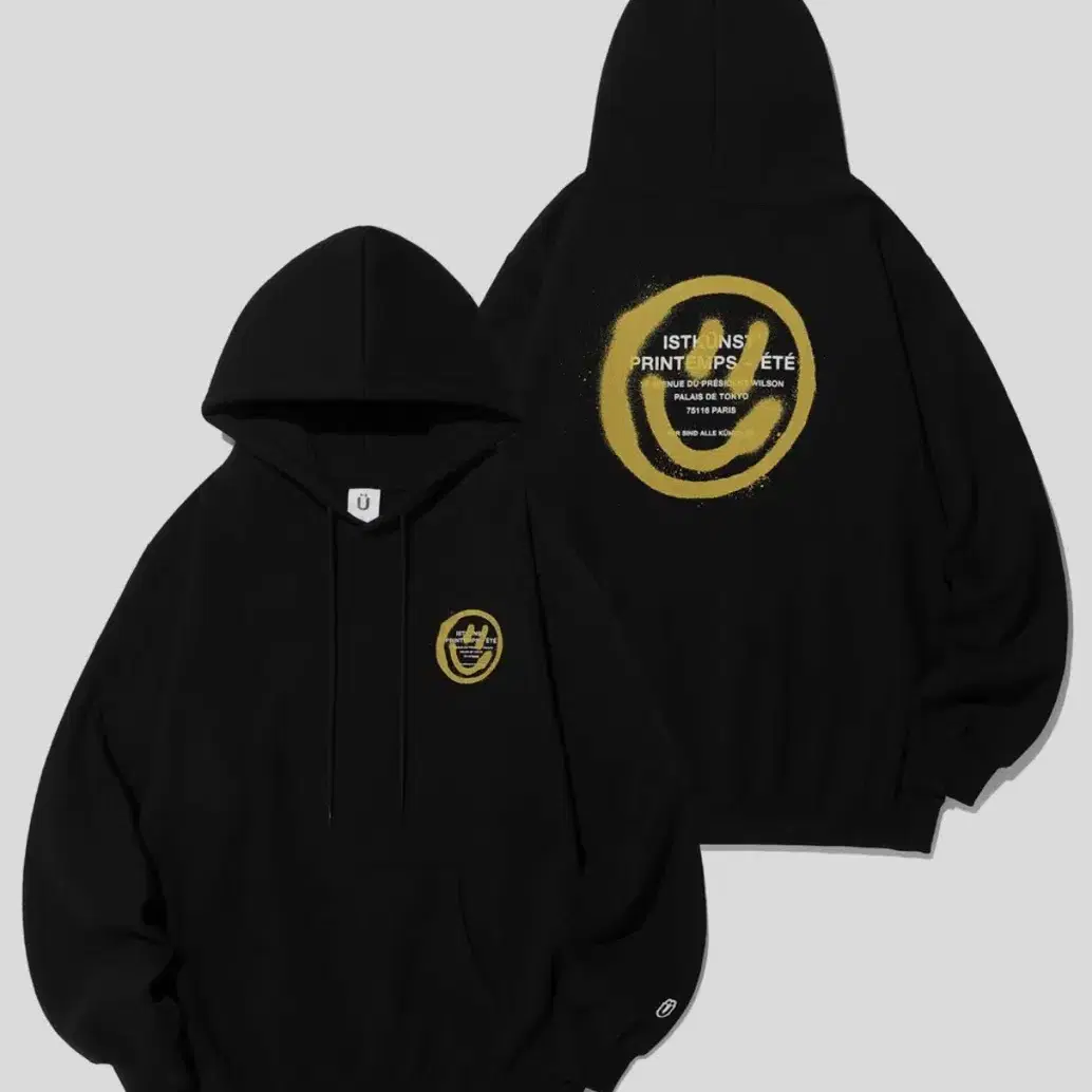 이스트쿤스트 LOGO&SMILEY HOODIE_BLACK