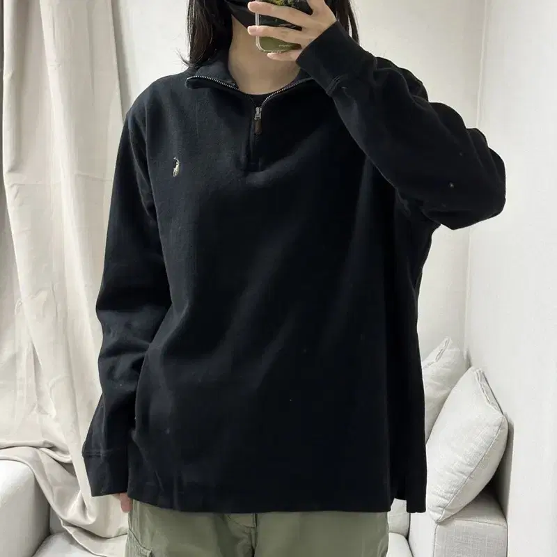 [L] Polo Vahn Zip-Up Knit Black Newtac Colorpony