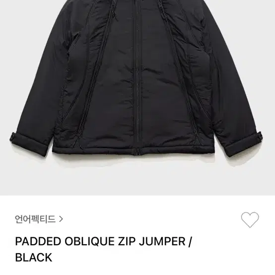 구매)언어펙티드 PADDED OBLIQUE ZIP JUMPER / BLA