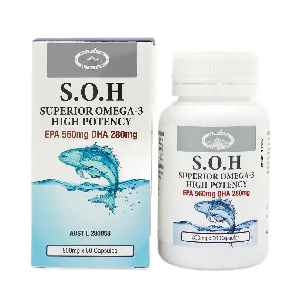 호주 네이쳐스탑 SOH 오메가 3 800mg 60캡슐 1박스(3병) 세트