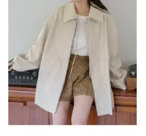 kastane 2WAY 카라 부착 페이크 레더 재킷