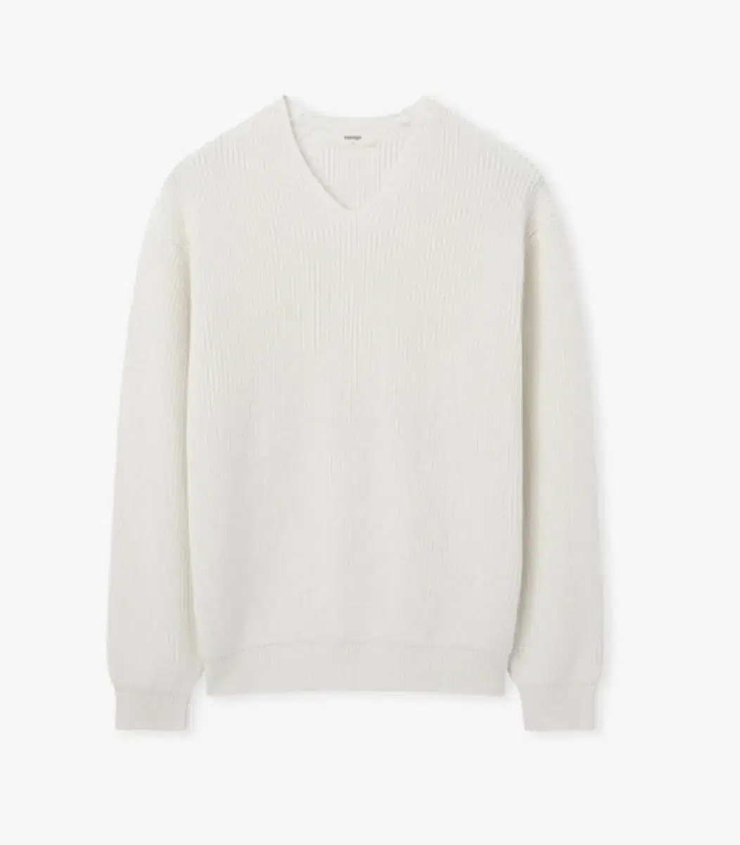 Fabregas / Heavy Cotton V-Neck Knit in Ivory / 2