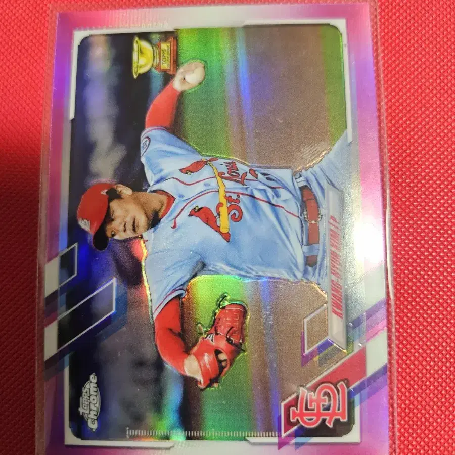 김광현 2021 Topps Chrome 핑크 리플렉터 카드