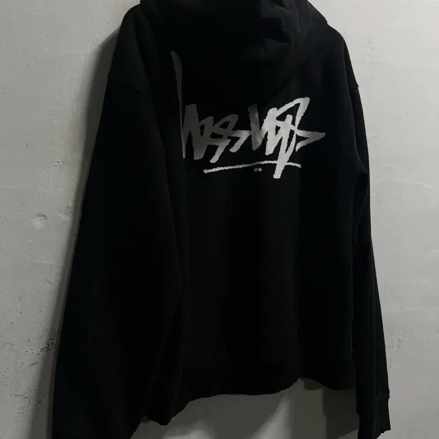 110 Stussy 스투시 플립 빅로고 기모 스웻 루즈핏 후드집업 정품