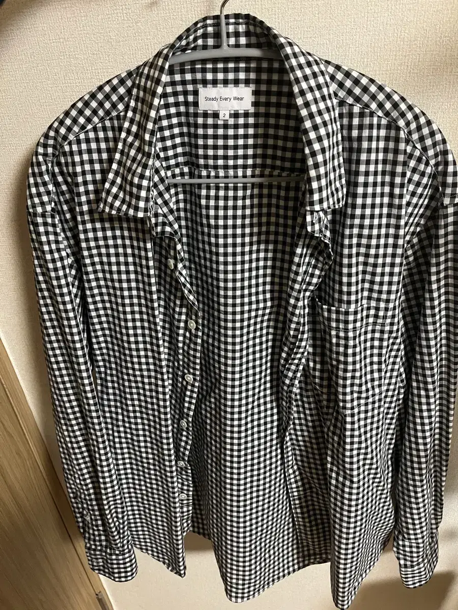 Steady Everywhere Wear Relaxed Gingham Check Shirt Black 2