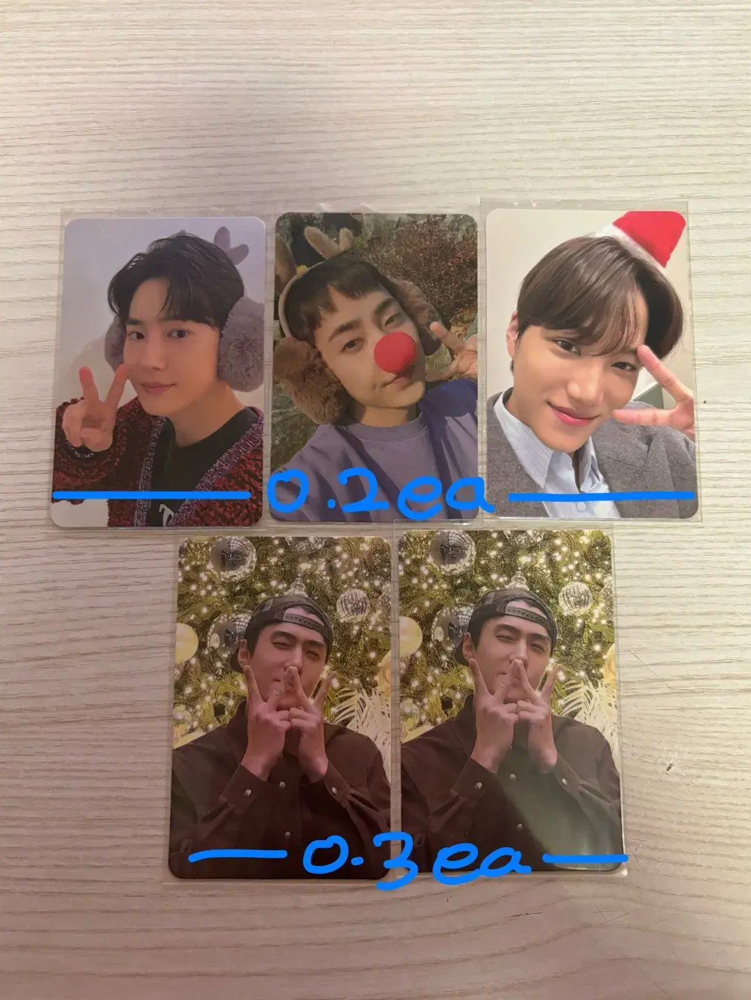 S.M. PinkChristmas exo photocard suho xiumin kai sehun photocard WTS