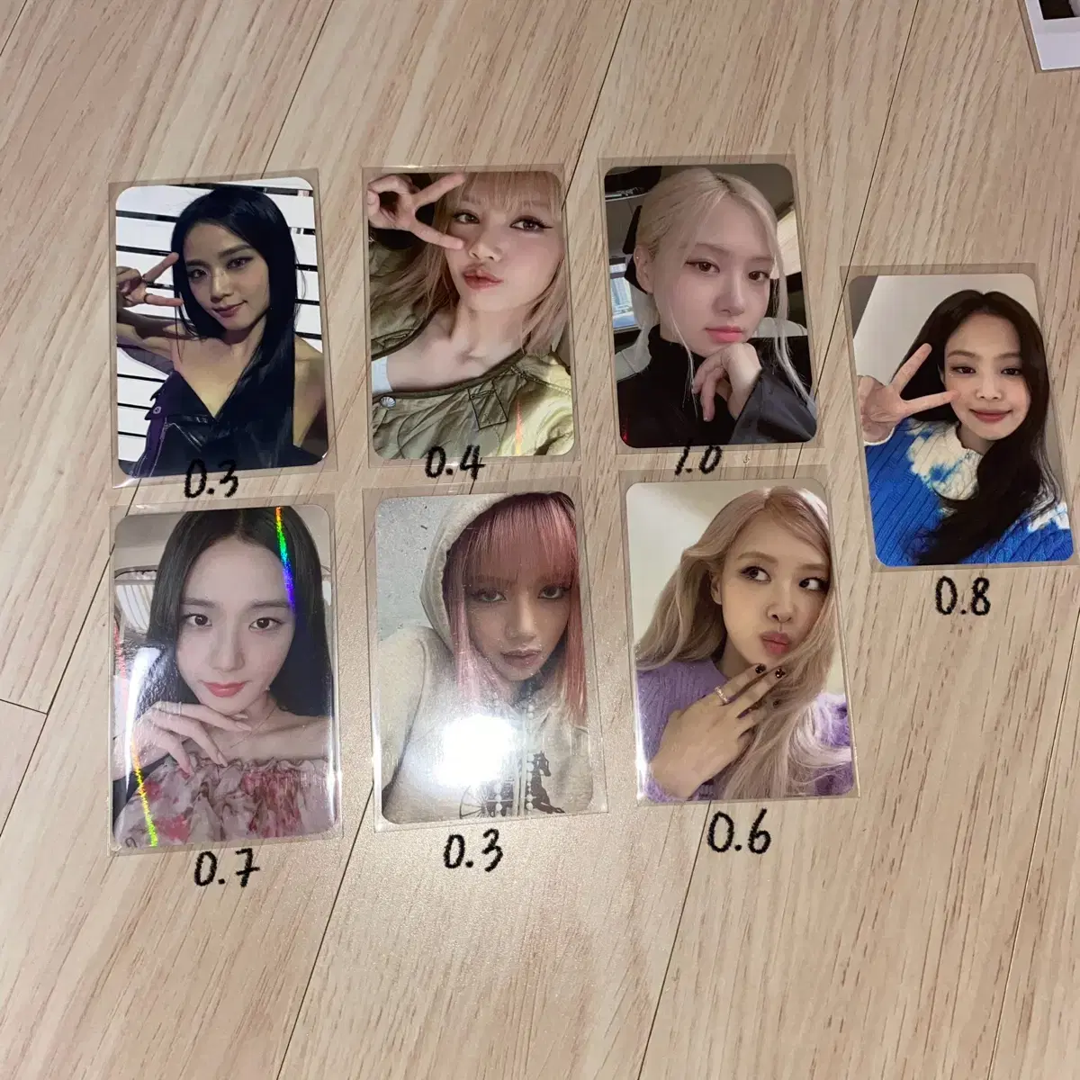 (price -0.1, a lot because it's a sale) black pink jisoo jennie rose lisa photocard