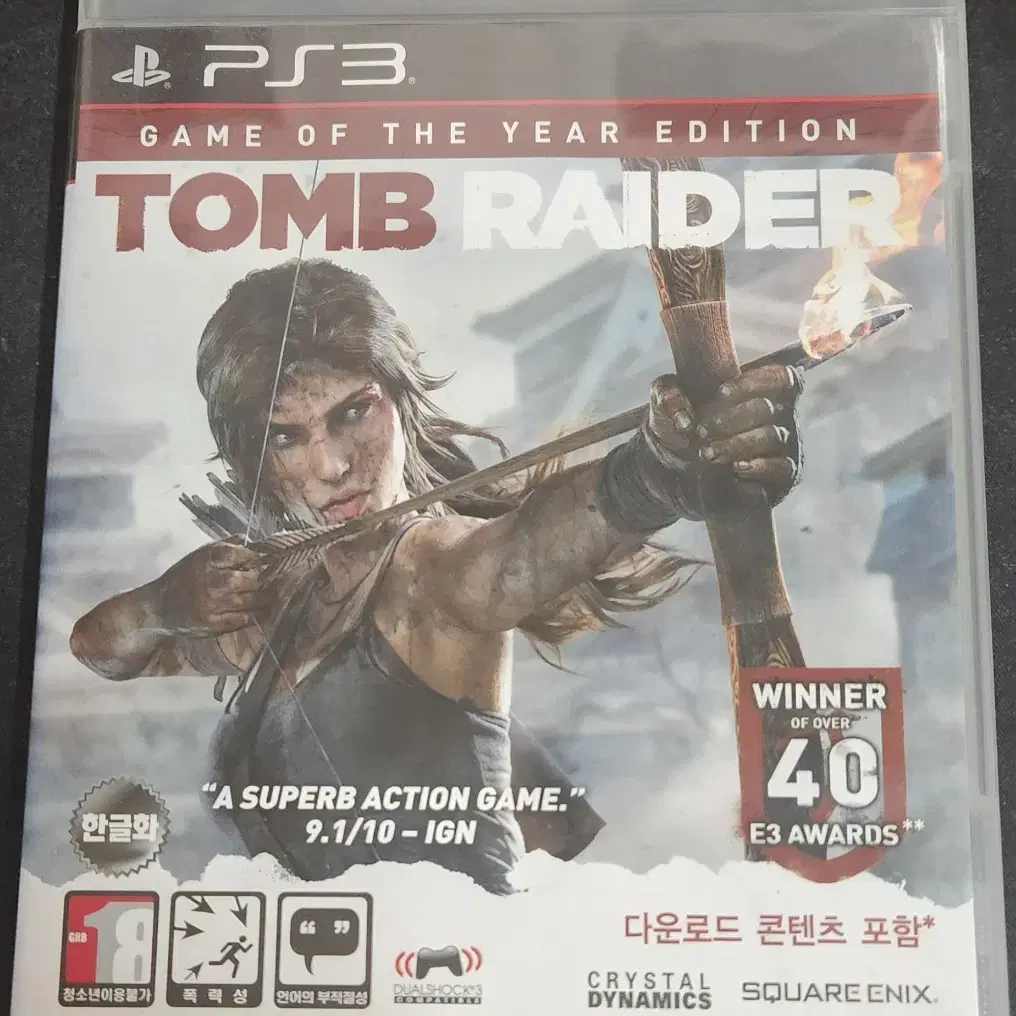 PS3 툼레이더 게임 오브 더 이어 에디션 중고 정품