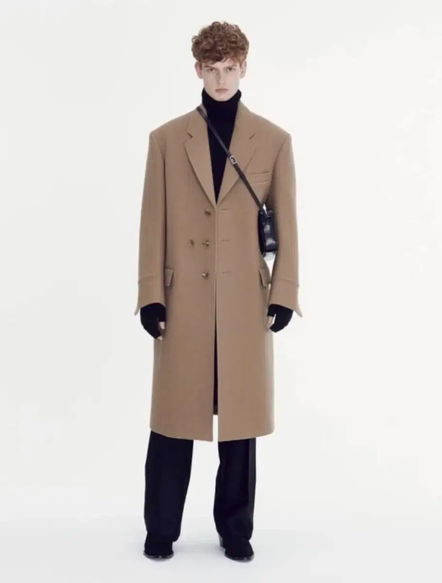 (M)Recto Oversized Wool-blend Heavy Single Coat in Beige