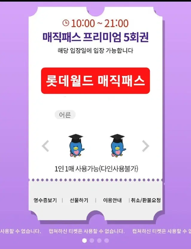 롯데월드 매직패스 5회/7회권 판매(예약가능)