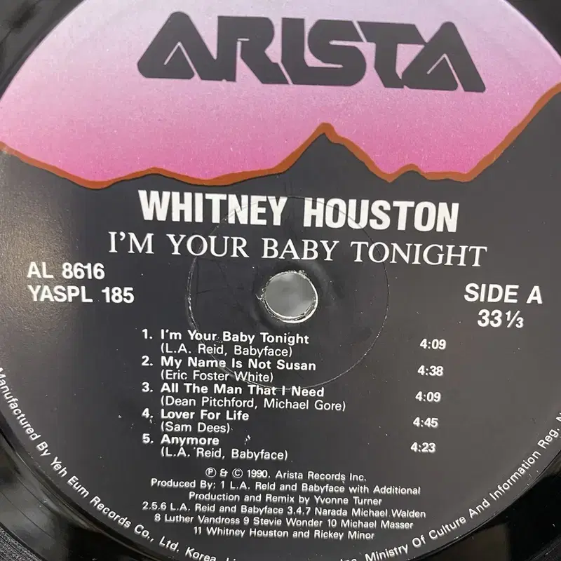 WHITNEY HOUSTON LP / AA3911