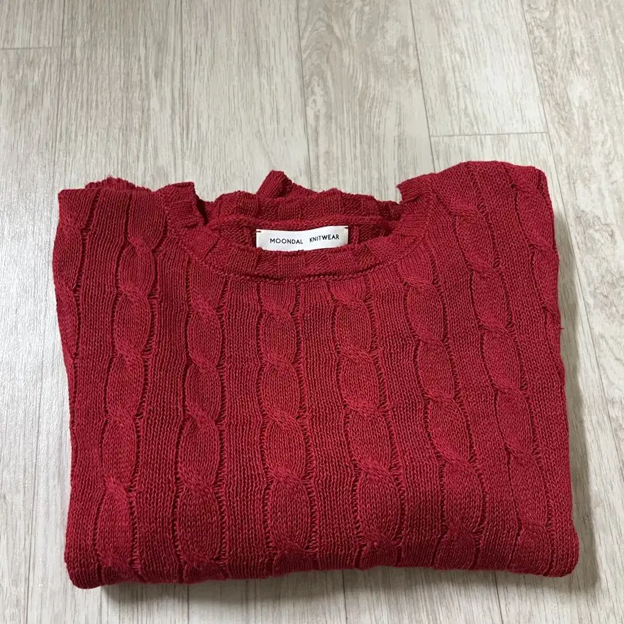 문달 zeze cable knit red 제제 케이블 니트