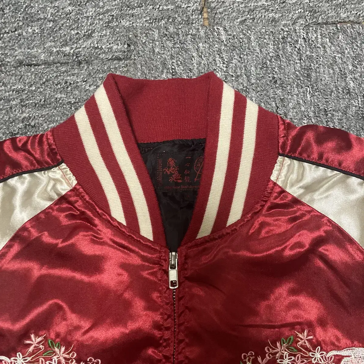 (빈티지)JPN Fish koi Souvenir jacket (스카쟌)