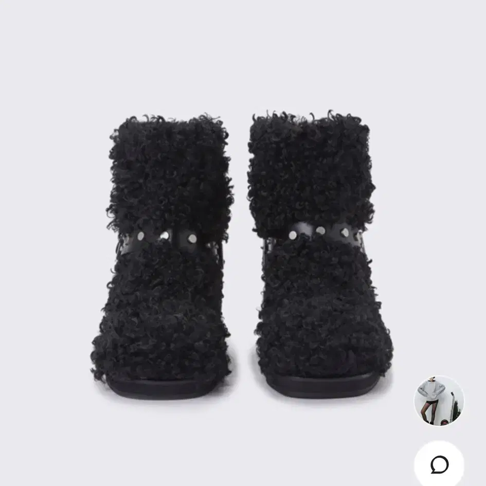 새상품) 슈콤마보니 Belted fur boots(black) 퍼 앵클부