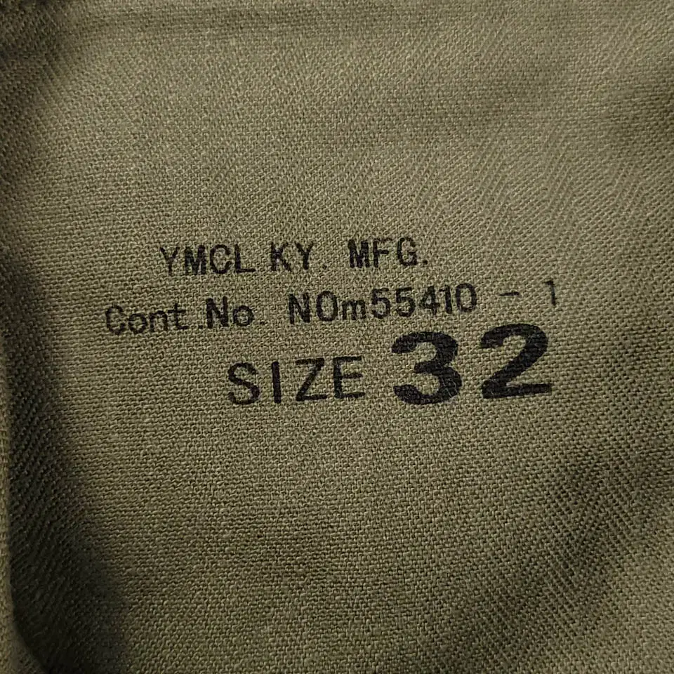 YMCLKY 올리브 드랩 카키 헤링본 몽키포켓 버튼플라이 M55410 밀